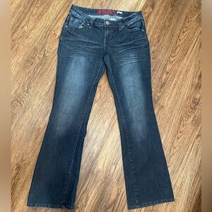 Women's Bongo Mid Rise Boot Cut Jeans Stretch Thick Stitch Size 11